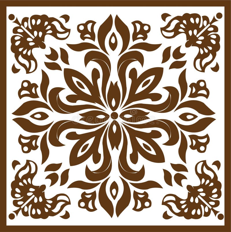 Stock Vector Illustration: Wood carving pattern -. Stock Vector Illustration: Wood carving pattern -
