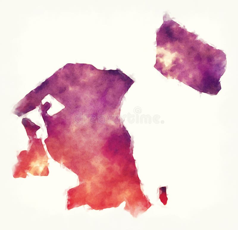 Hovedstaden Regionu Akwareli Mapa Dani Przed Bielem Zdjęcie Stock