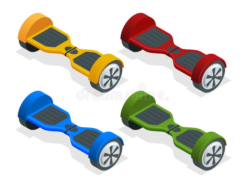 Hoverboard ou Gyroscooter isométrico Desenhos animados 'trotinette' elétrico deequilíbrio Eco alternativo ilustração royalty free Hoverboard ou Gyroscooter isométrico Desenhos animados 'trotinette' elétrico deequilíbrio Eco alternativo ilustração royalty free