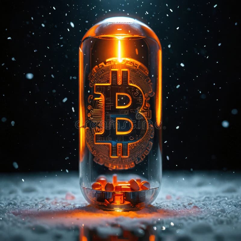 Modul în care pilula bitcoin modelează viitorul monedei electronice royalty free illustration