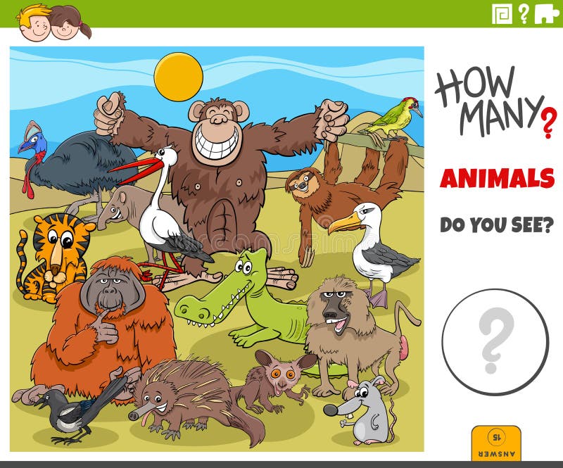 How many animals activity stock vector. Illustration of application - 89633860 How many animals activity stock vector. Illustration of application - 89633860