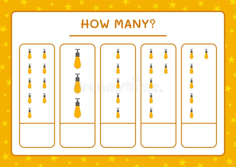 How Many Christmas Light, Game for Children. Vector Illustration Stock