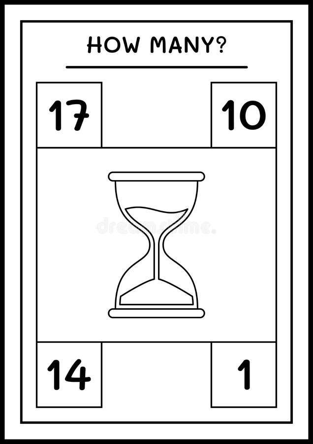 How Many Hourglass, Game for Children. Vector Illustration Stock Vector