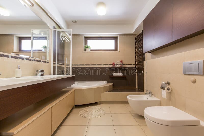 How To Decorate Your Master Bath Stock Photo Image of indoors, mirror