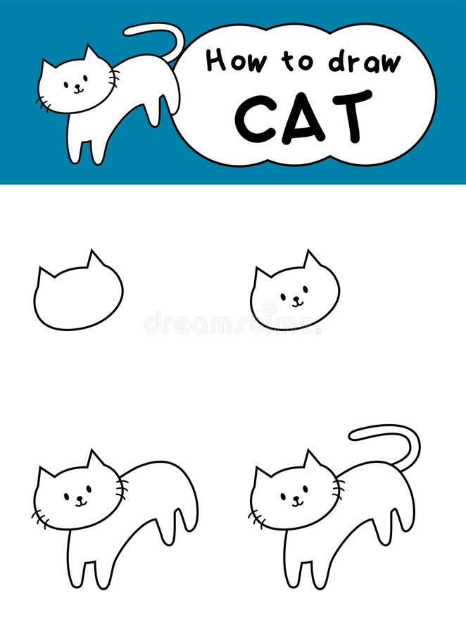Cute Cat drawing easy || [only 5 easy step draw ] Tutorial-saigonsouth.com.vn