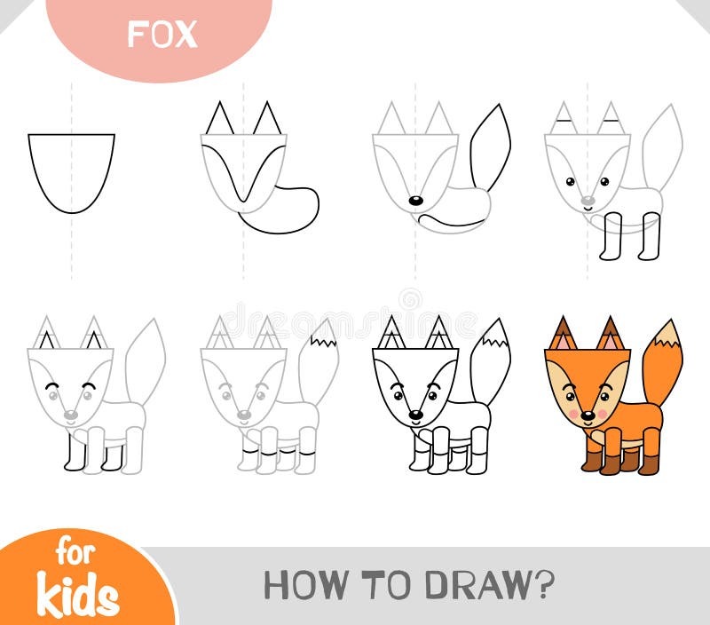 Cartoon fox. Vector illustration of fox. Drawing animal for children. Zoo  for kids. Stock Vector | Adobe Stock