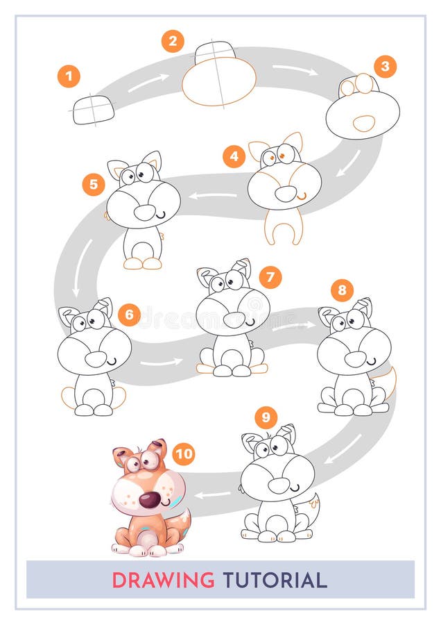 How To Draw A Fox Step By Step Drawing Tutorial Draw Guide Stock How To Draw A Fox Step By Step Drawing Tutorial Draw Guide Stock