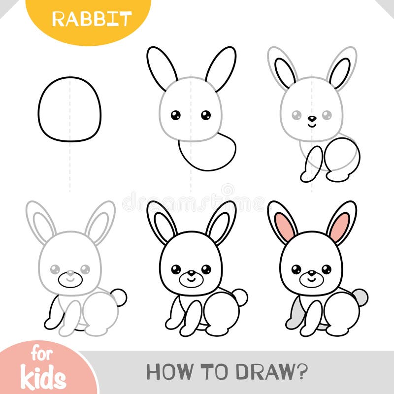 Drawing Tutorial Draw Rabbit Stock Illustrations – 55 Drawing