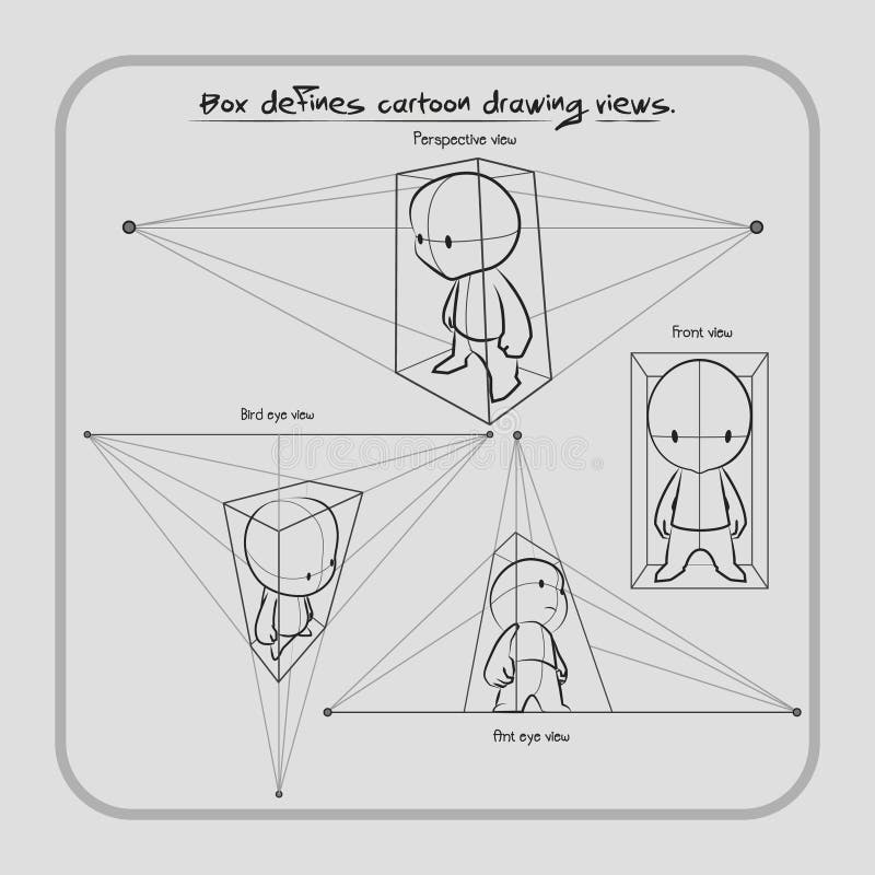 How To Drawing Cartoon Wiht Box Guide Stock Illustration Illustration