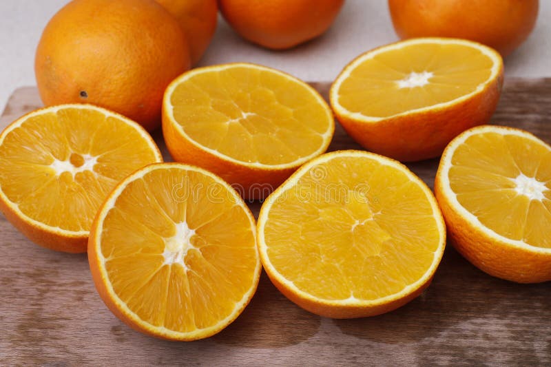 How to make a fresh orange juice. Step by step, tutorial royalty free stock photography