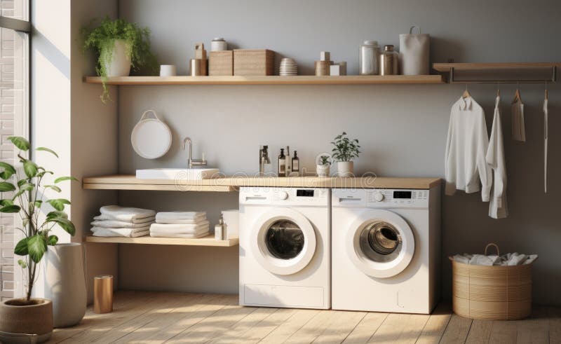 How to make a laundry room for maximum efficiency without washing multiple loads of. AI Generative AI generated