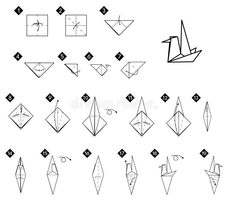 Step By Step Instructions How To Make Origami A Stock Vector By ...