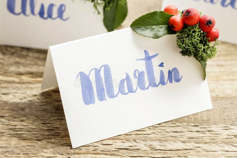 How To Make Wedding Place Name Cards with Handwritten Letters and Fresh