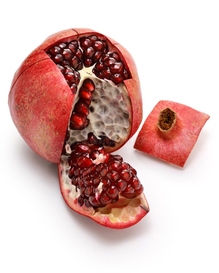 How to peel a pomegranate how to peel a pomegranate white background fotografia stock libera da diritti