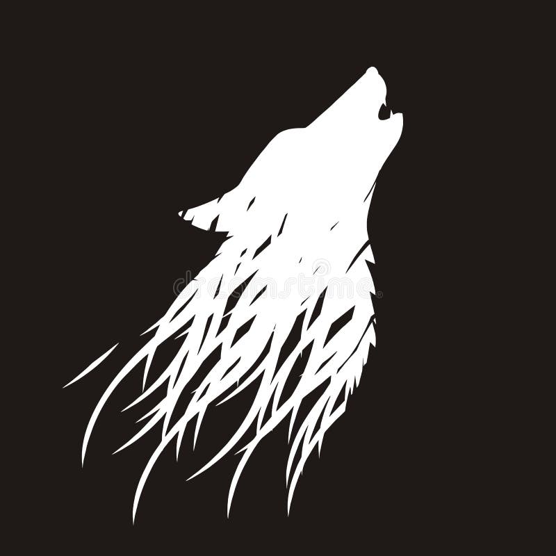 Howling Wolf Head Silhouette Stock Vector Illustration of brute