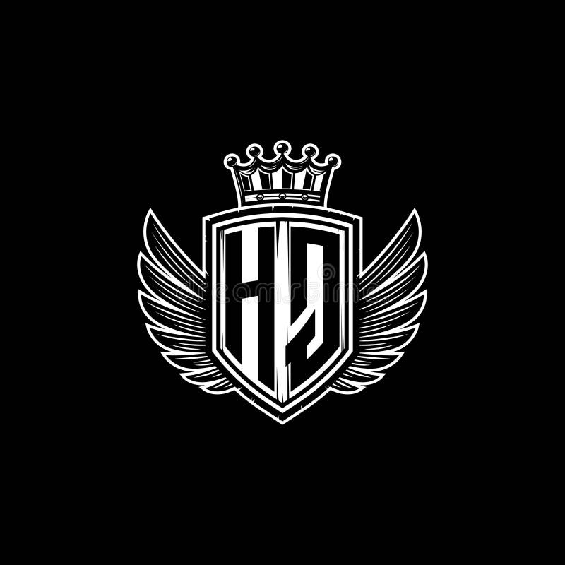 Hq Logo Monogram Shield Crown Luxury Design Stock Vector Illustration