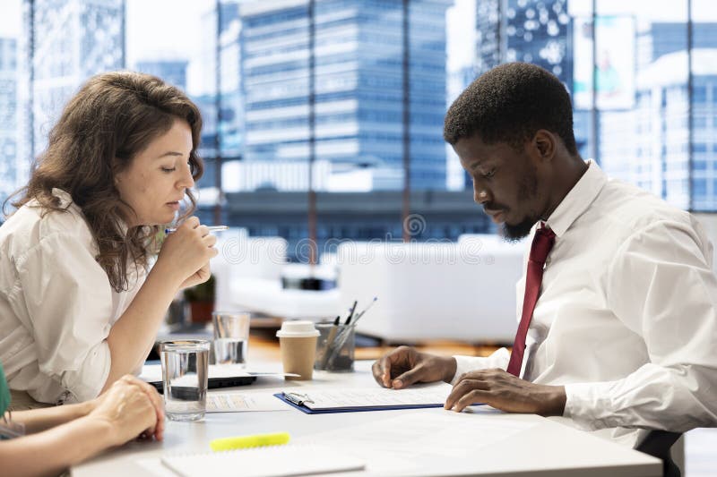 HR expert implementing diversity recruitment strategy for startup business stock image
