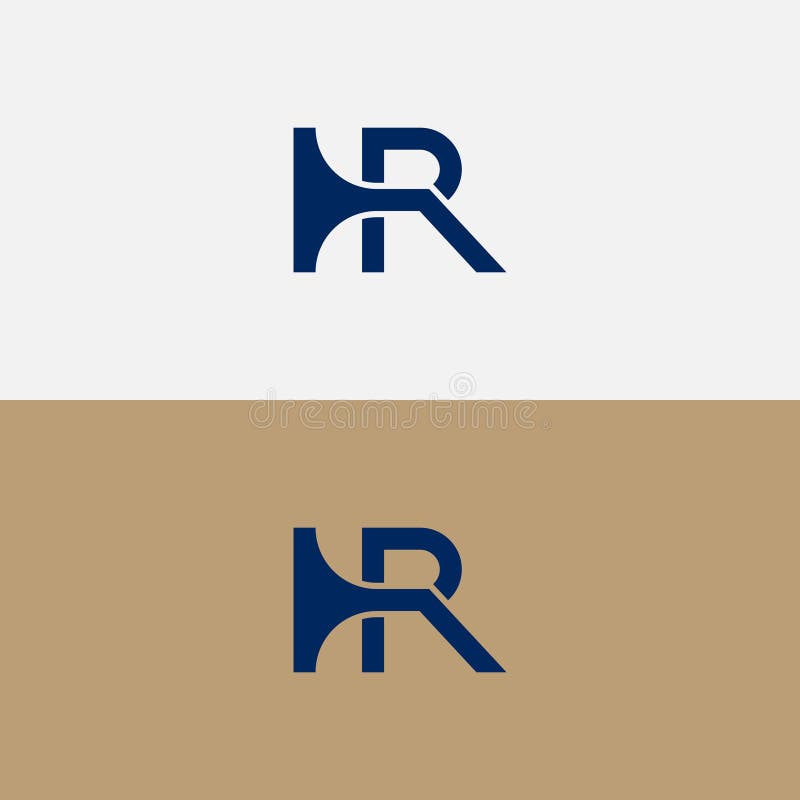 HR Letter Logo, Logo Design, HR Logo, Letter, Text stock illustration