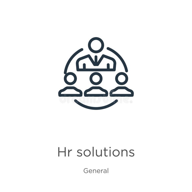 Hr Solutions Icon. Thin Linear Hr Solutions Outline Icon Isolated on