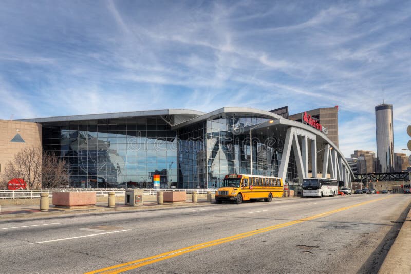 The State Farm Arena in Atlanta, Georgia. The State Farm Arena in Atlanta, Georgia