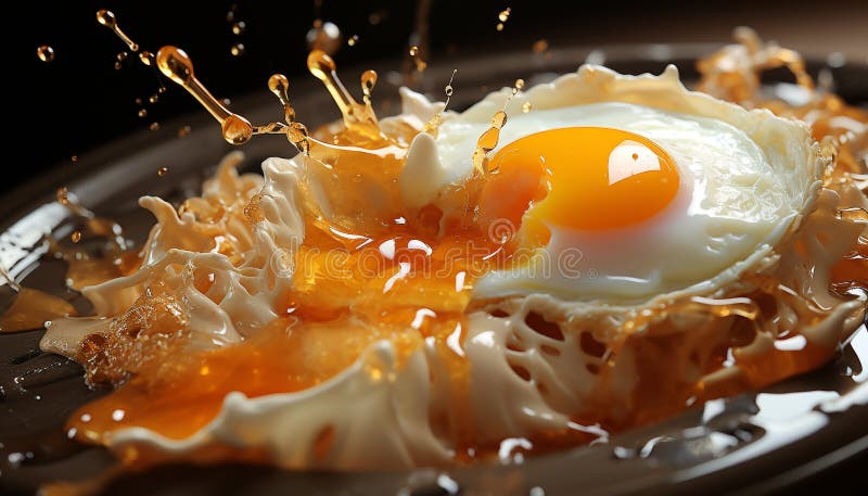 Hrană proaspătă de gourmet gătit cald ouă prăjite produse pe bază de ai royalty free illustration