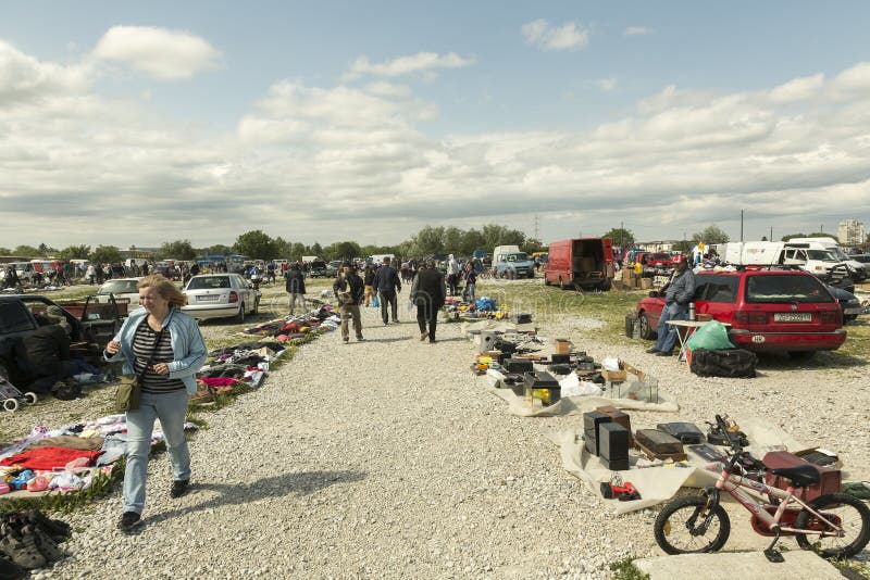 Hrelic flea market in Zagreb, Croatia. Hrelic is the biggest flea market in Croatia. It is located in capital Zagreb at south east end of the city. All kind of stock image Hrelic flea market in Zagreb, Croatia. Hrelic is the biggest flea market in Croatia. It is located in capital Zagreb at south east end of the city. All kind of stock image