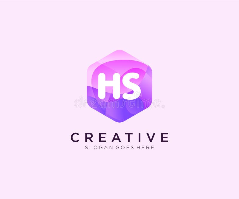 HS initial logo With Colorful Hexagon Modern Business Alphabet Logo template vector royalty free illustration