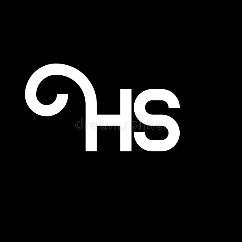 HS Letter Logo Design on Black Background. HS Creative Initials Letter