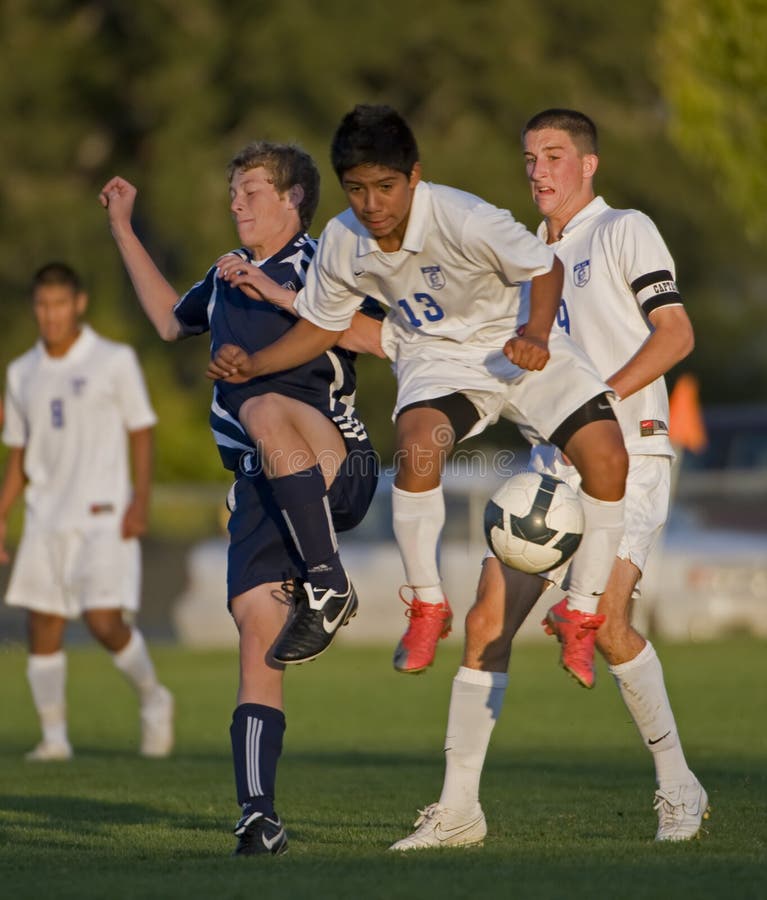 HS Soccer head ball editorial stock photo. Image of fitness 11443693