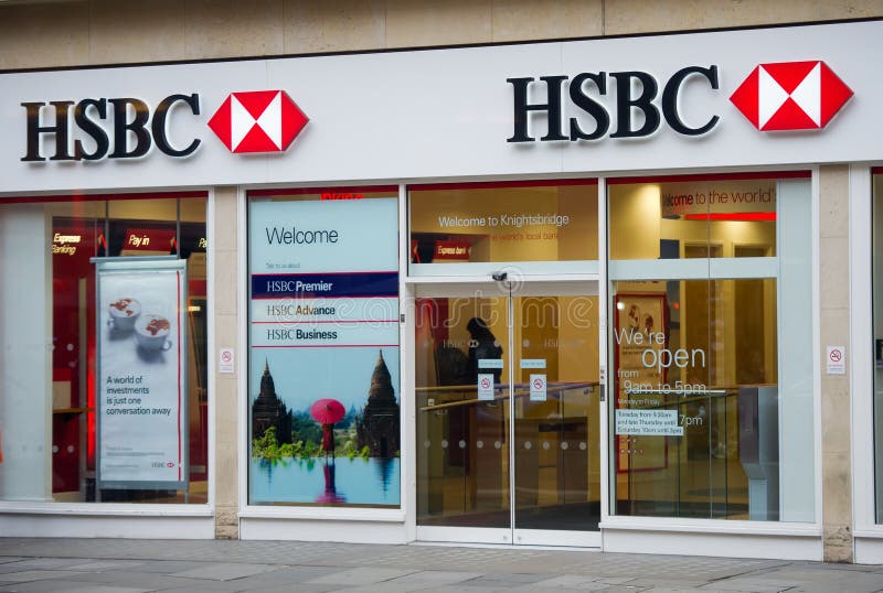 HSBC Bank branch in London editorial photography. Image of ...