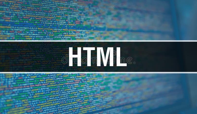 HTML with Binary Code Digital Technology Background. Abstract Background  with Program Code and HTML Stock Photo - Image of science, communication:  153537784