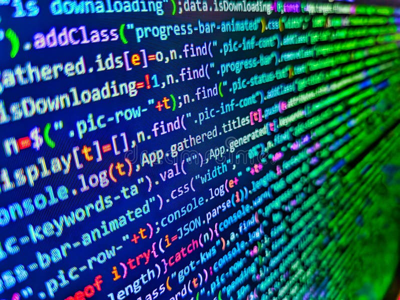 HTML Code on the Screen Editor,. Programming Code Abstract. Black ...