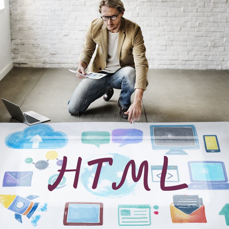 HTML Computer Language Internet Online Technology Concept royalty free stock images