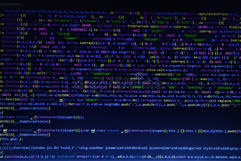 Html css coding screen, technology background of coding screen stock photography