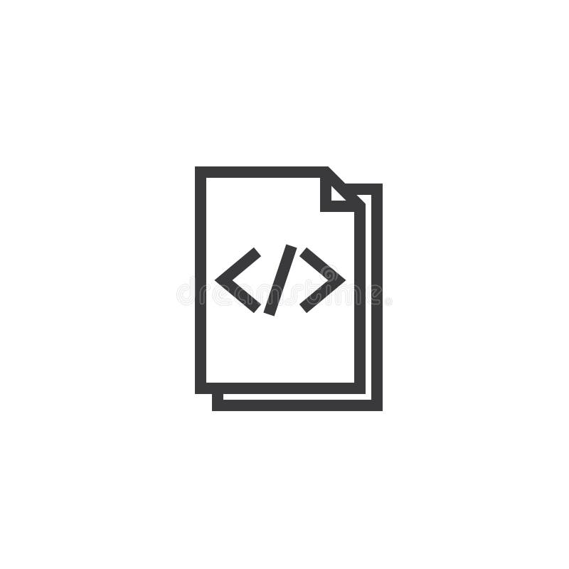 HTML Document paper outline icon. isolated note paper icon in thin line style for graphic and web design. Simple flat symbol Pixel royalty free illustration