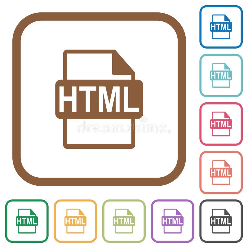 Download HTML File Format Simple Icons Stock Vector - Illustration ...