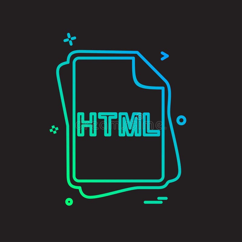 Download HTML File Type Icon Design Vector Stock Vector - Illustration of interface, business: 125664276