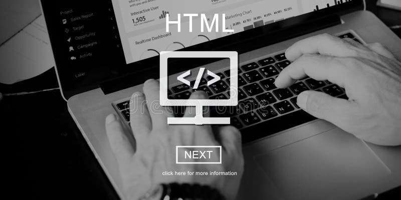 HTML Online Website Technology Online Programming Concept stock photography