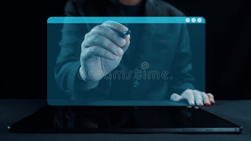 Человек, использующий цифровой планшет для программирования кода Языки, как HTML Python Java и C в современной технологии иллюстрация вектора