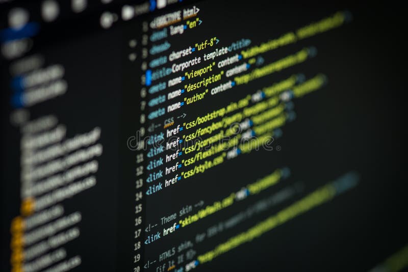 HTML- und CSS-Code stockfotos