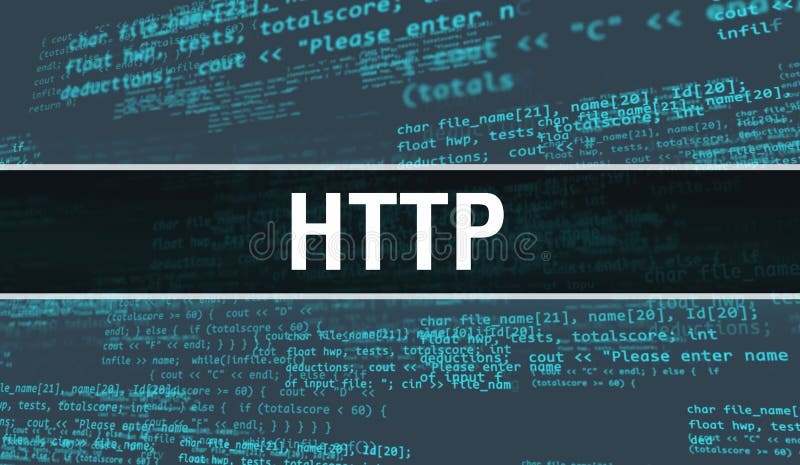 Http with Digital java code text. http and Computer software coding vector concept. Programming coding script java, digital program code with http on screen illustration. Programming coding script java stock images, royalty-free photos and pictures