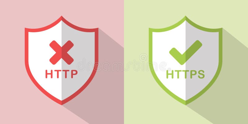 Εικονίδια HTTP και HTTPS ελεύθερη απεικόνιση δικαιώματος