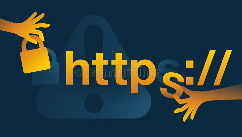 фишинг веб-сайта с http вместо https бесплатная иллюстрация