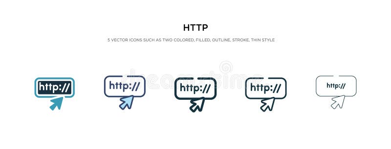 Http icon in different style vector illustration. two colored and black http vector icons designed in filled, outline, line and royalty free illustration