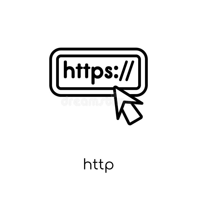 Http icon. Trendy modern flat linear vector Http icon on white b royalty free illustration