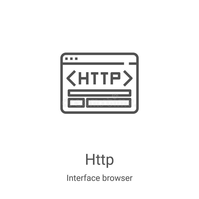 Http icon vector from interface browser collection. Thin line http outline icon vector illustration. Linear symbol for use on web stock illustration