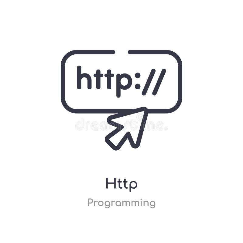 Http outline icon. isolated line vector illustration from programming collection. editable thin stroke http icon on white vector illustration