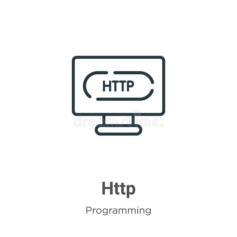 Http outline vector icon. Thin line black http icon, flat vector simple element illustration from editable programming concept royalty free illustration