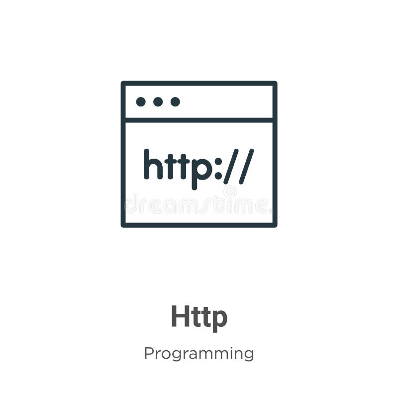 Http outline vector icon. Thin line black http icon, flat vector simple element illustration from editable programming concept isolated on white background