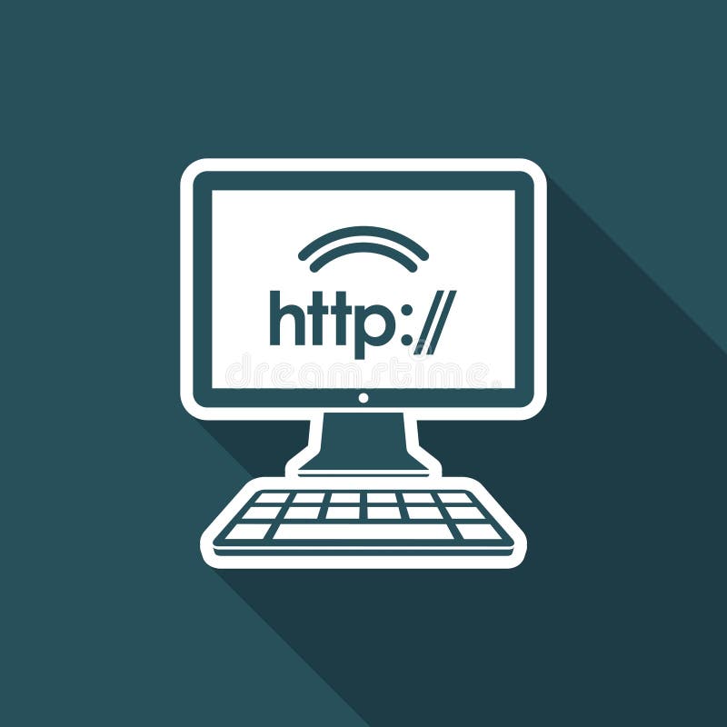Http Web Connection - Vector Flat Icon Stock Vector - Illustration of